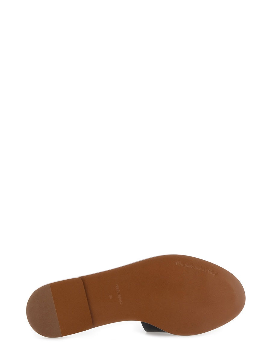 Dolce & Gabbana Women Leather Slide Sandal DOLCE & GABBANA