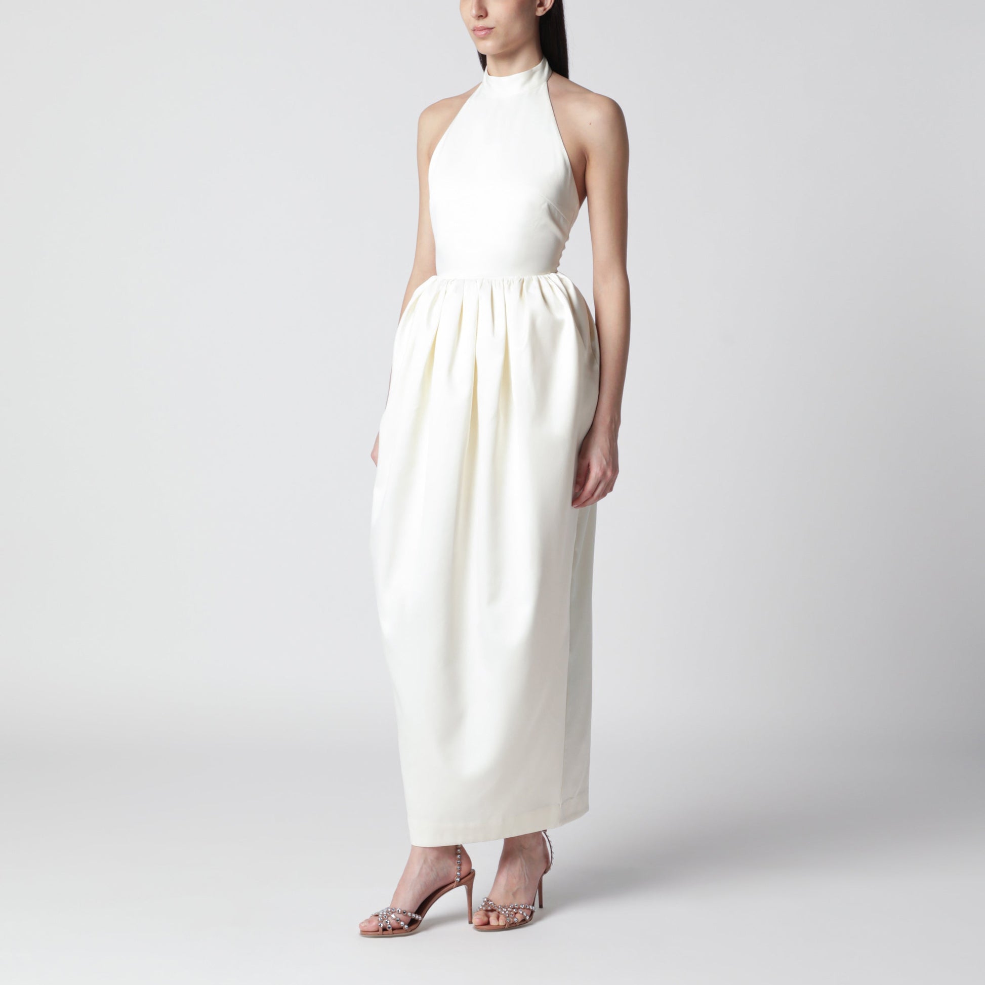 Rotate Long White Dress With Balloon Skirt Women ROTATE