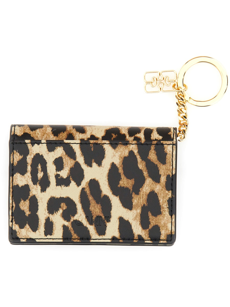 Ganni Women "Bou" Card Holder With Animal Motif GANNI