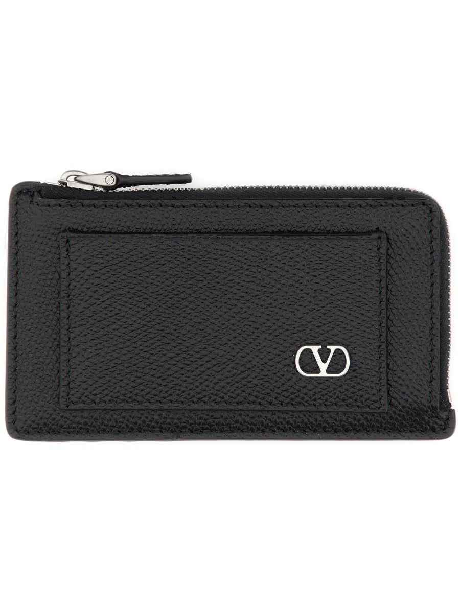 Valentino Garavani Men "Vlogo Signature" Leather Coin Purse VALENTINO GARAVANI