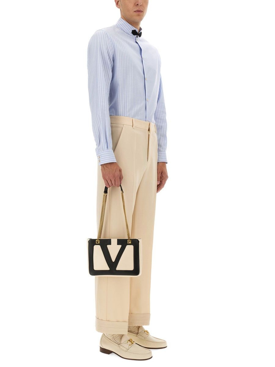 Valentino Men Cotton Oxford Shirt With Toggle VALENTINO