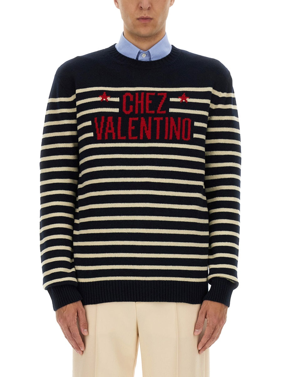 Valentino Men "Chez Valentine" Wool Sweater VALENTINO