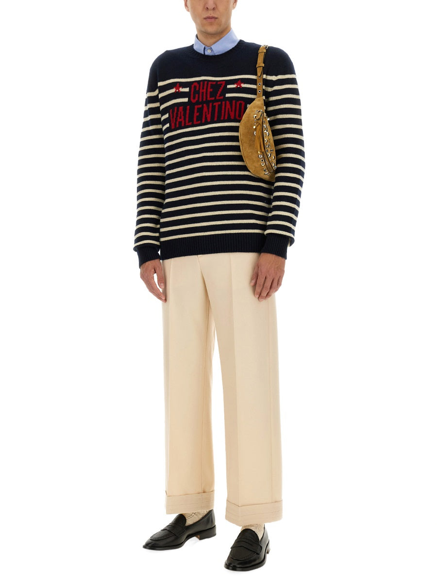 Valentino Men "Chez Valentine" Wool Sweater VALENTINO