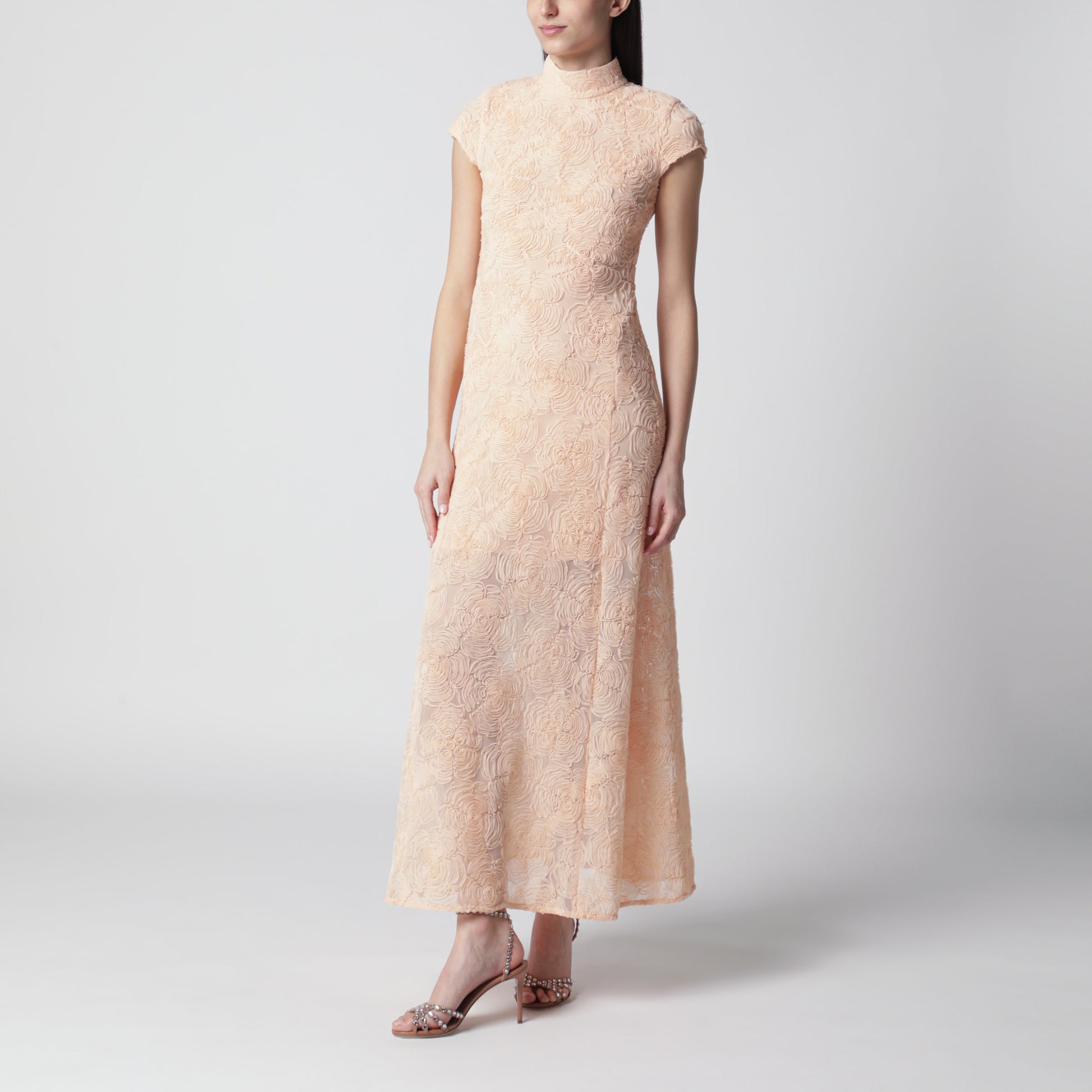 Rotate Vanilla Dress With Floral Appliques Women ROTATE