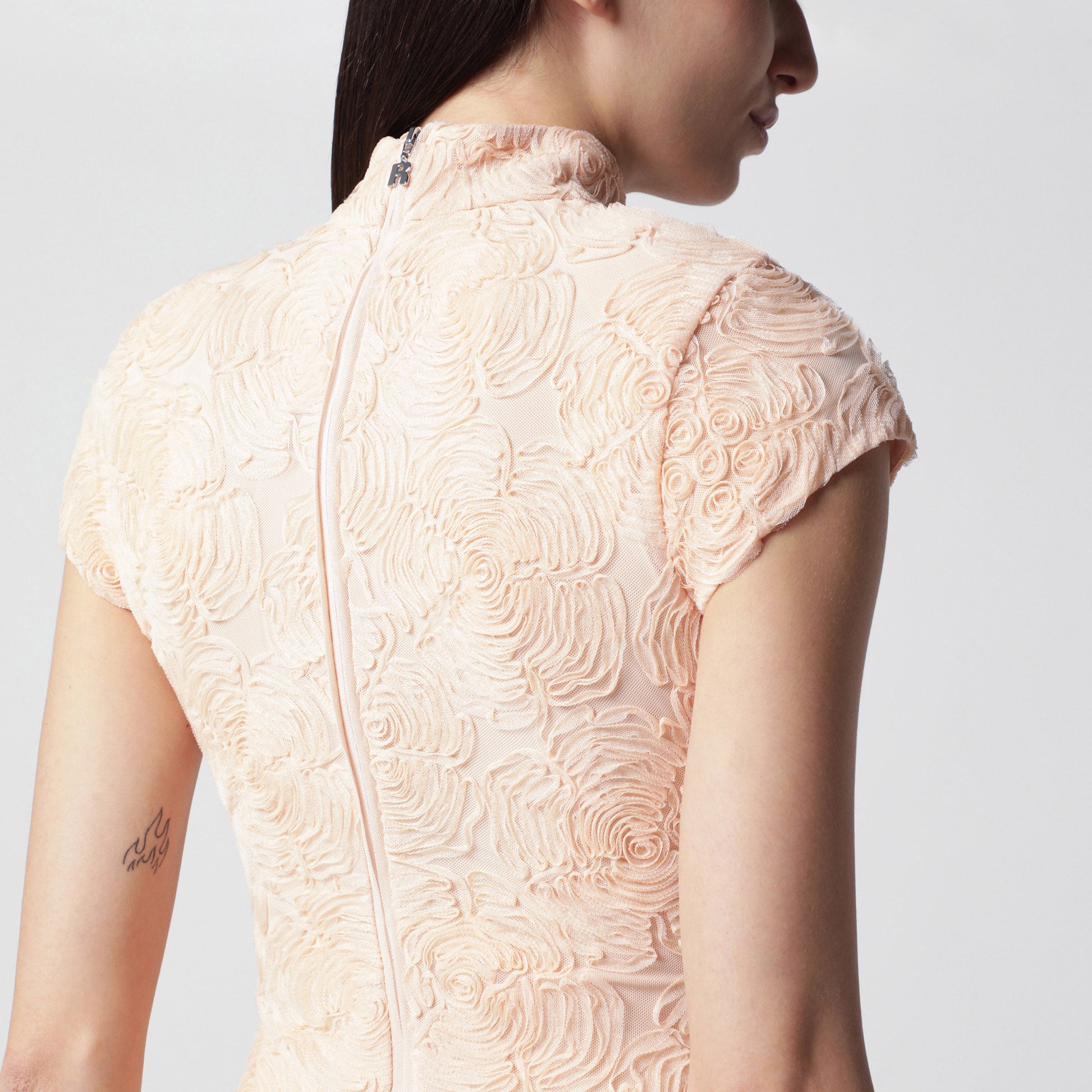 Rotate Vanilla Dress With Floral Appliques Women ROTATE