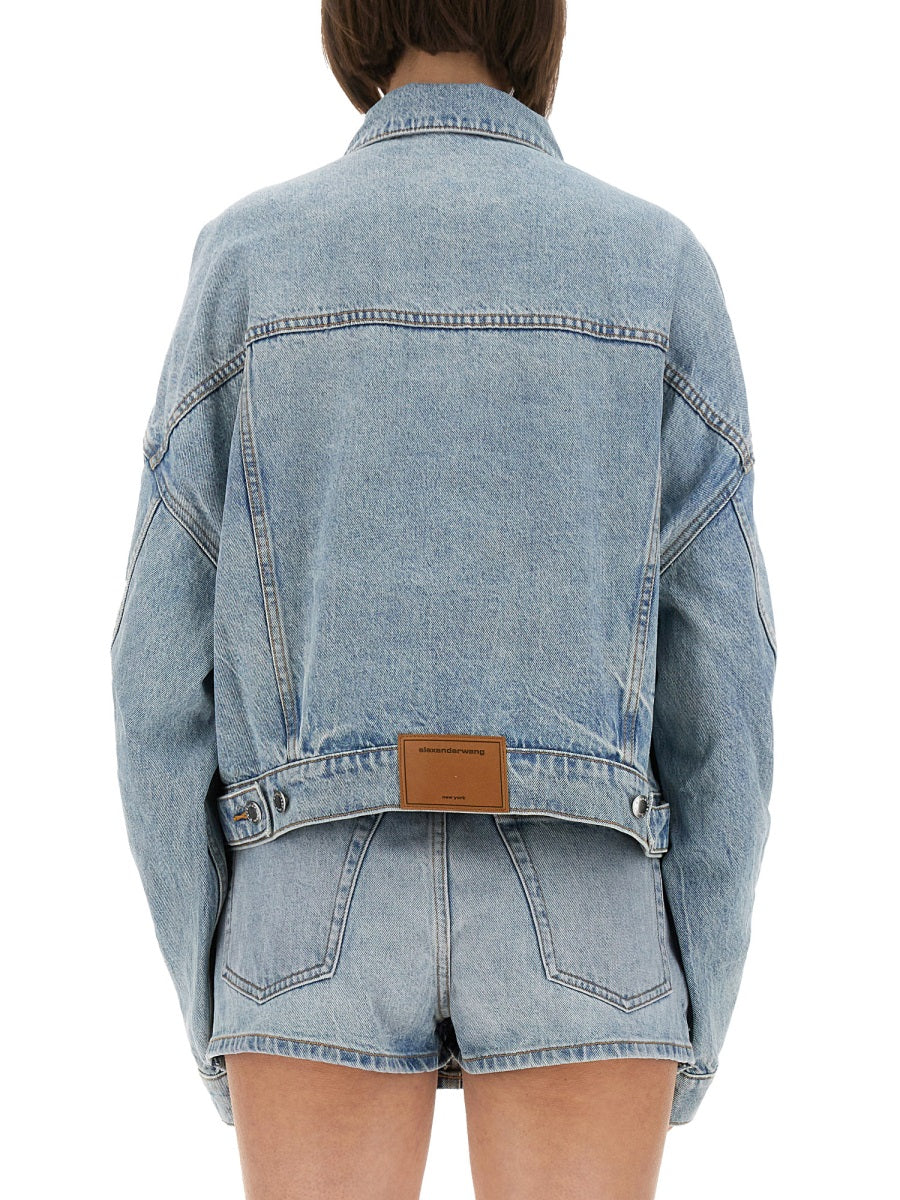 Alexander Wang Women Denim Clip-On Trucker Jacket ALEXANDER WANG