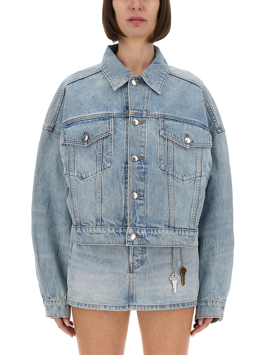 Alexander Wang Women Denim Clip-On Trucker Jacket ALEXANDER WANG