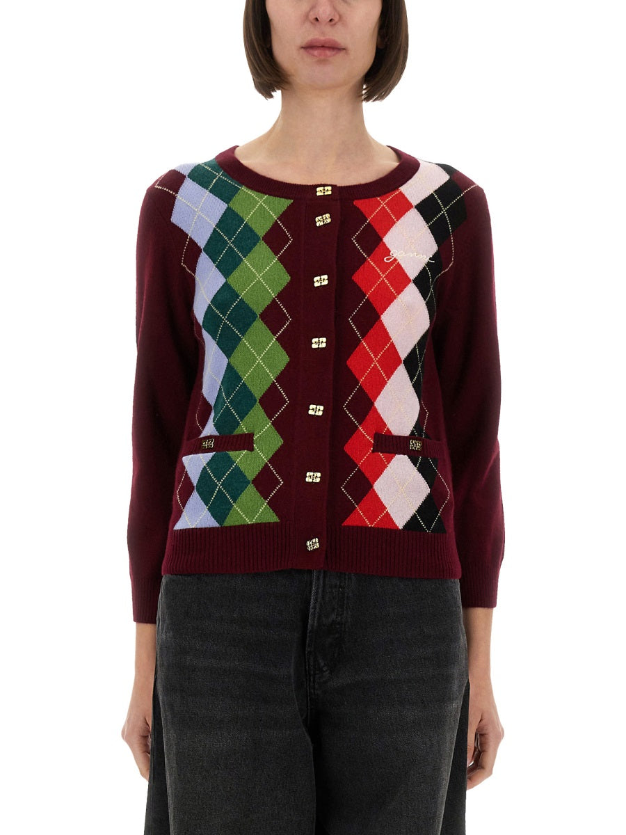 Ganni Women Jacquard Cashmere Cardigan GANNI