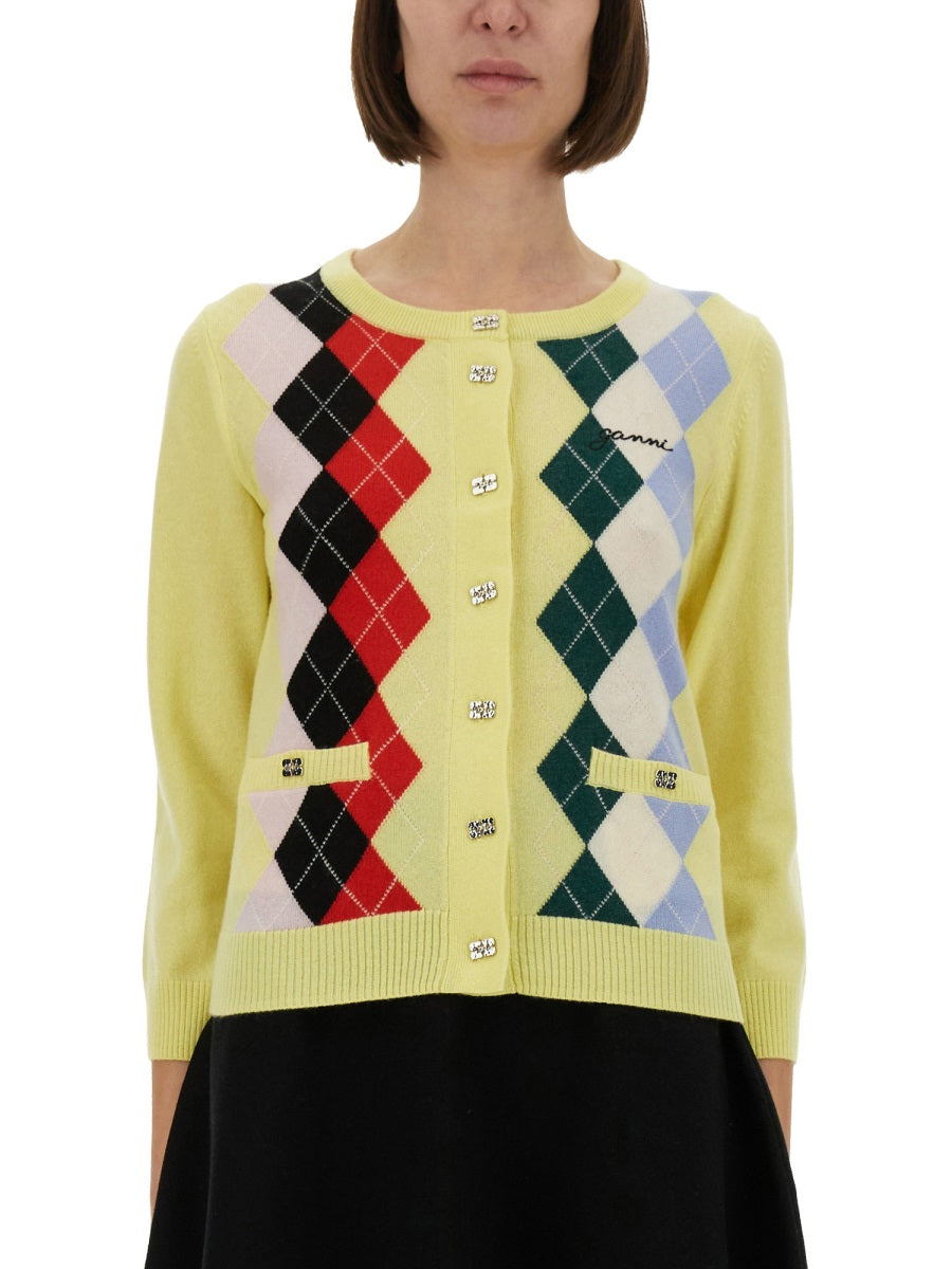 Ganni Women Jacquard Cashmere Cardigan GANNI