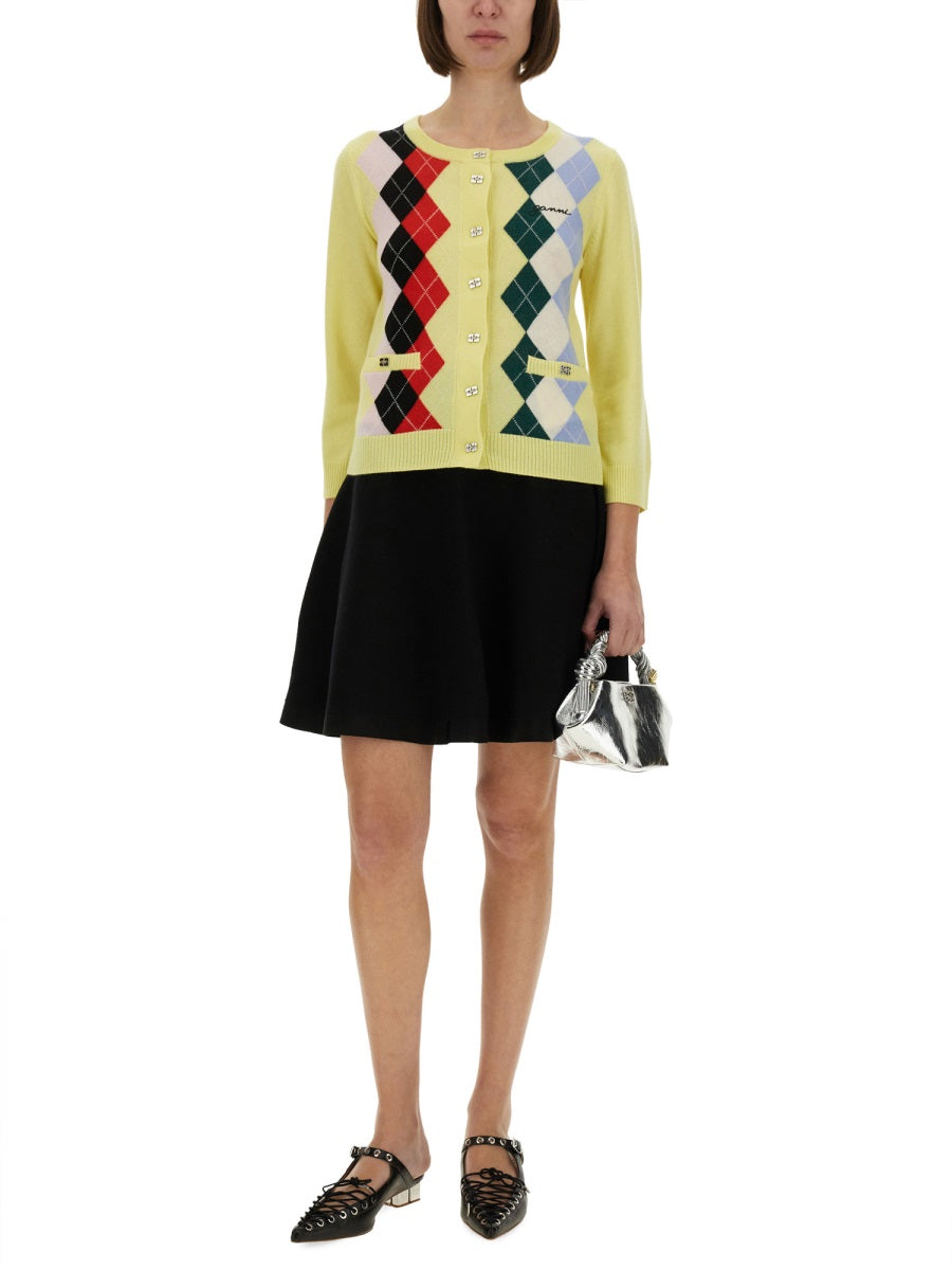 Ganni Women Jacquard Cashmere Cardigan GANNI