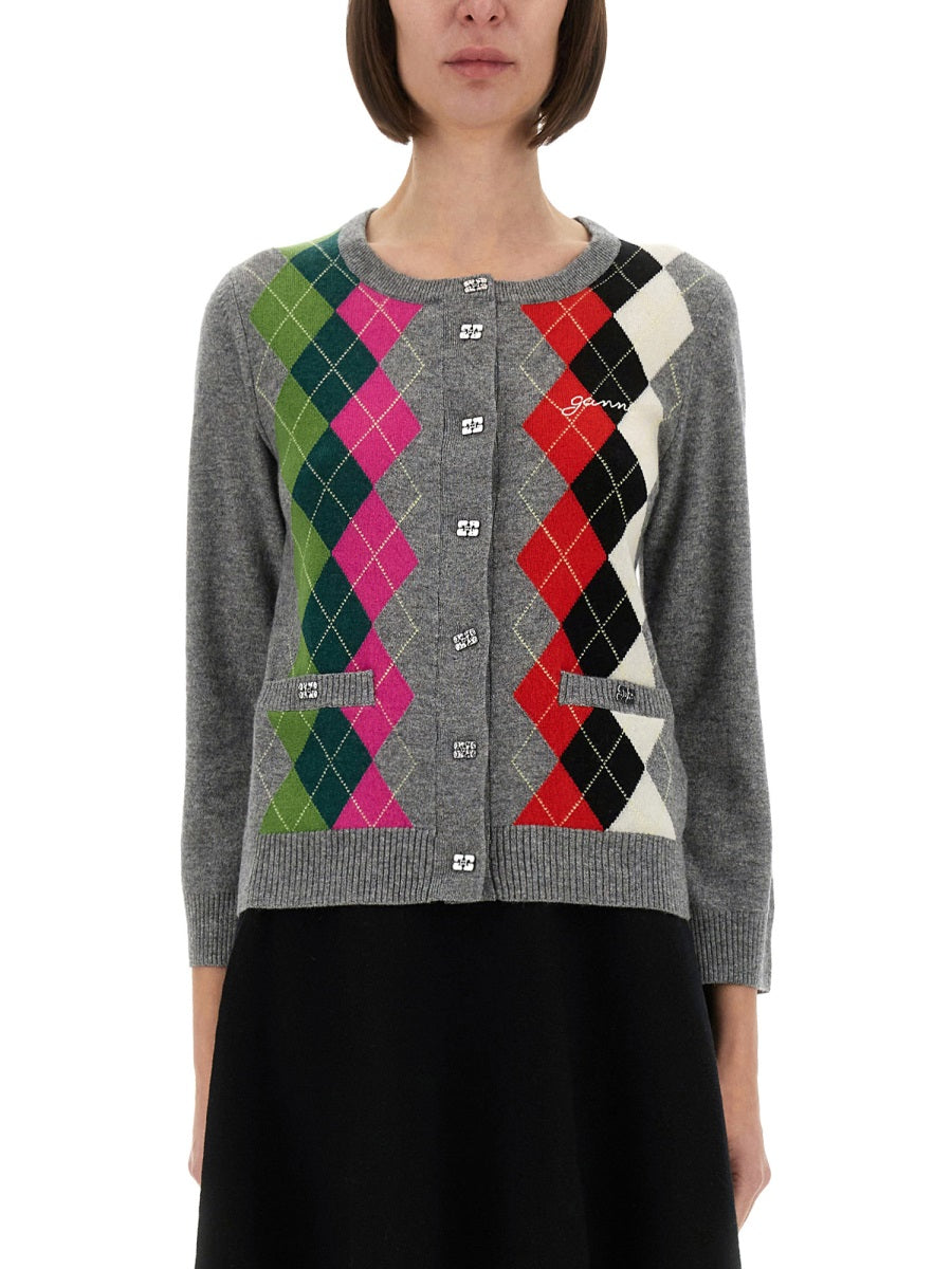 Ganni Women Jacquard Cashmere Cardigan GANNI