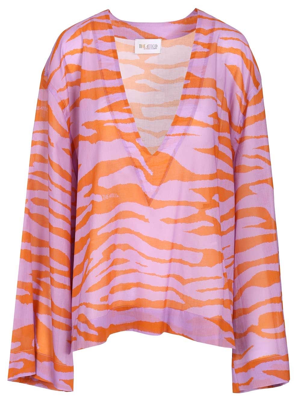 The Attico Women Animal Print Blouse THE ATTICO
