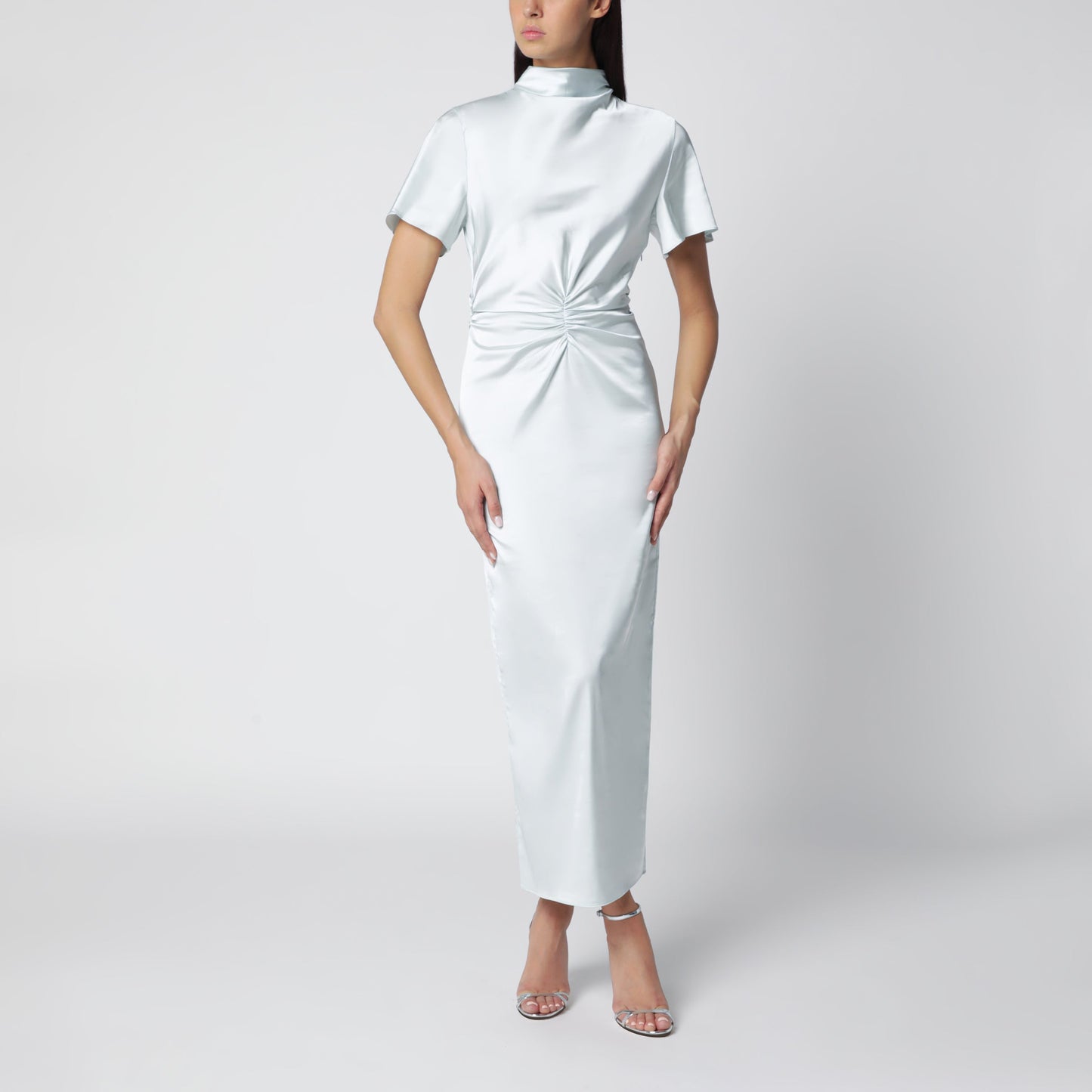 Rotate Ice Flow Ruched Midi Dress Women
