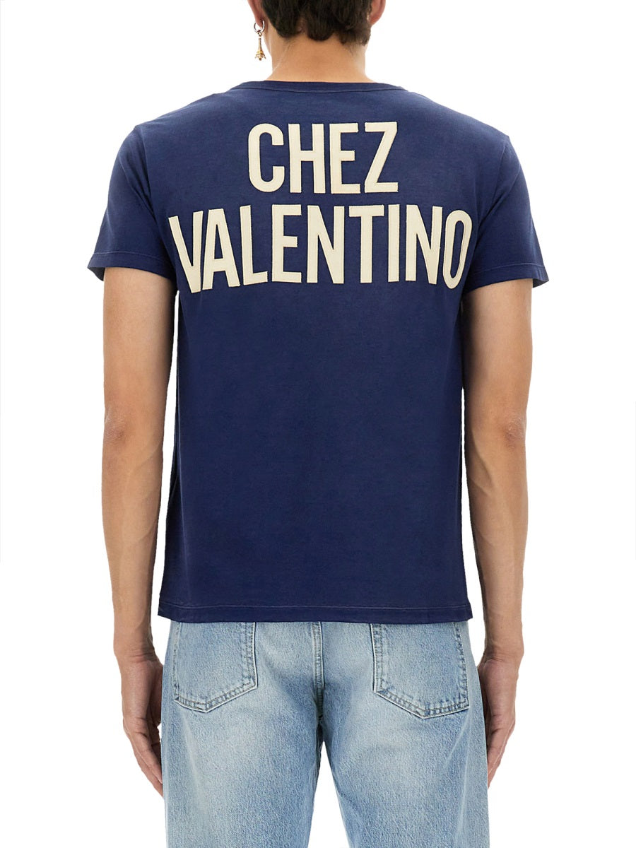 Valentino Men "Chez Valentino" Print And Patch T-Shirt VALENTINO