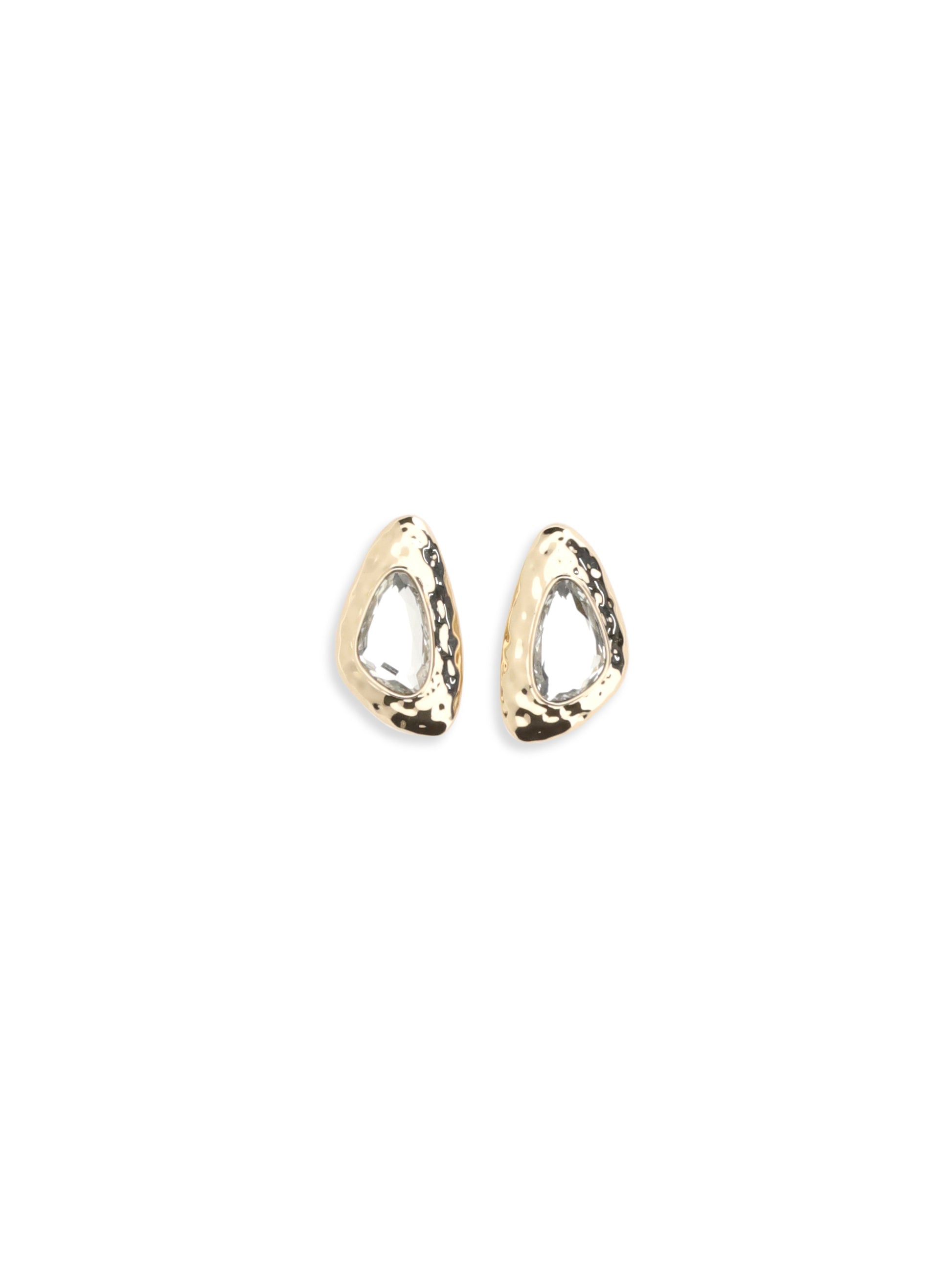 Self-Portrait Women Golden Hammered Crystal Earrings SELF-PORTRAIT