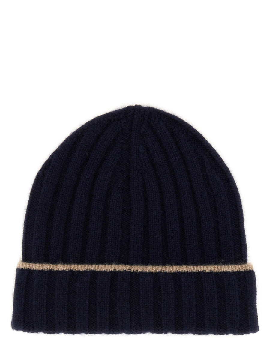 Brunello Cucinelli Men Berretto In Cashmere A Coste BRUNELLO CUCINELLI