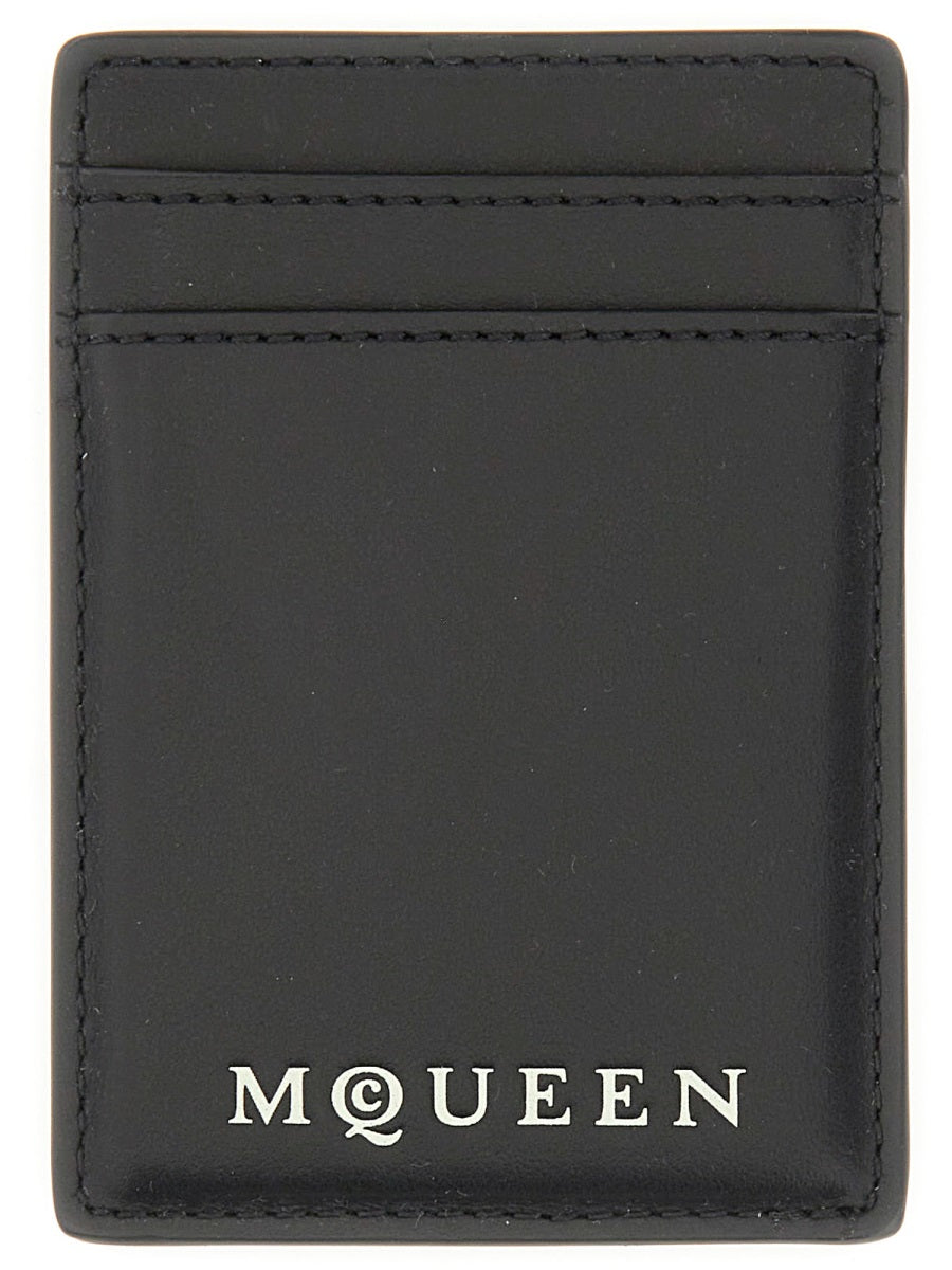 Alexander Mcqueen Men Magnetic Card Holder With Logo ALEXANDER MCQUEEN