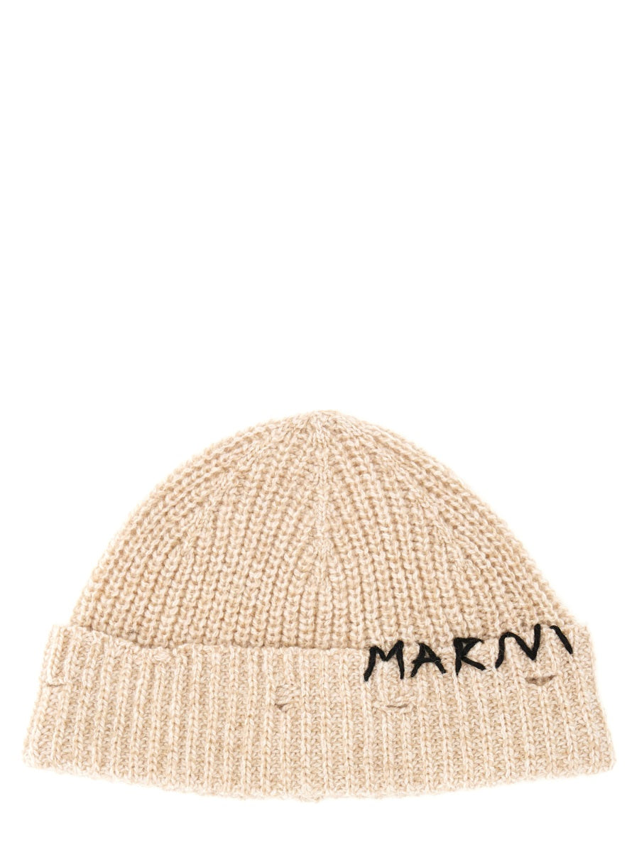Marni Women Beanie Hat With "Marni Mending" Embroidery MARNI