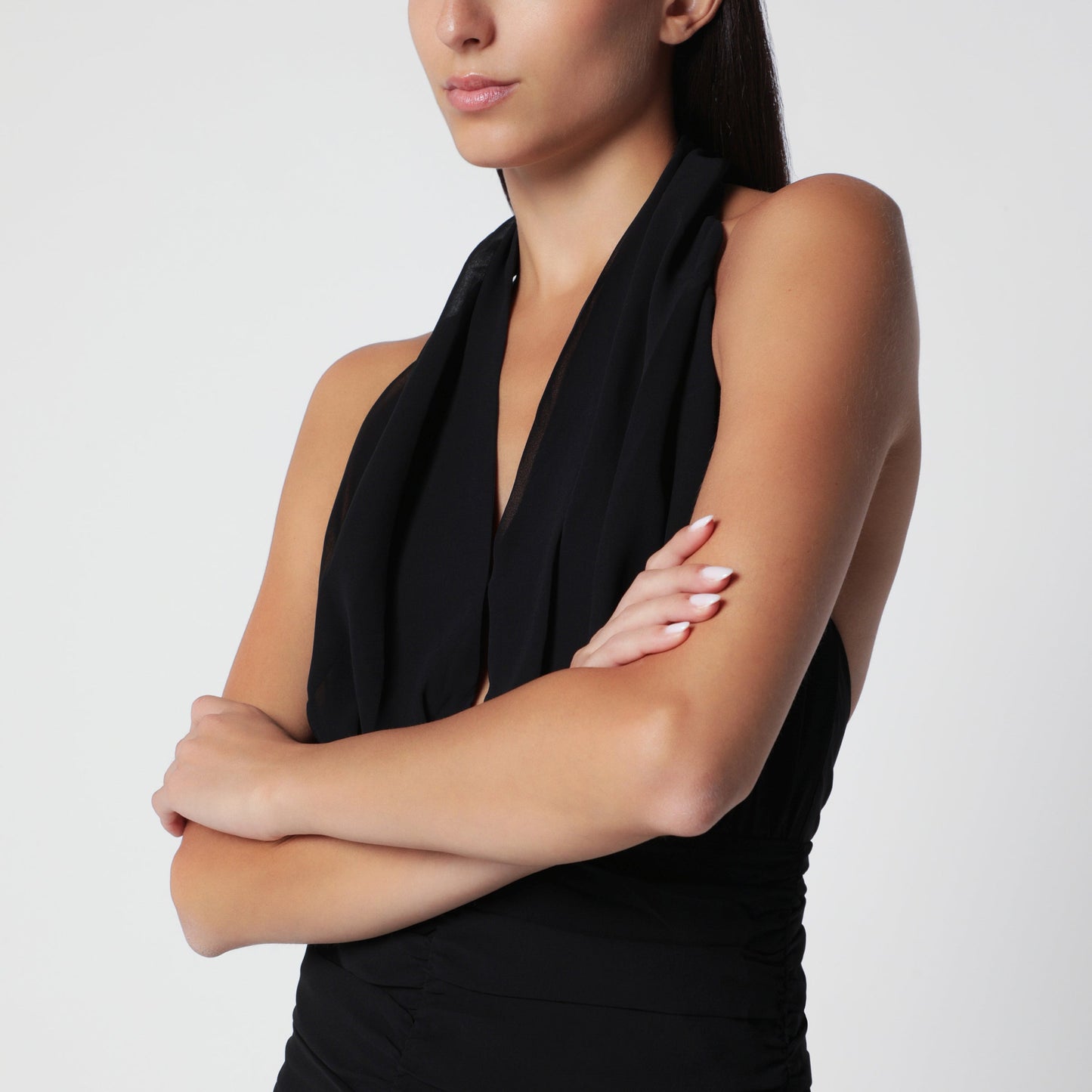 Rotate Black Mini Dress In Stretch Jersey Women ROTATE
