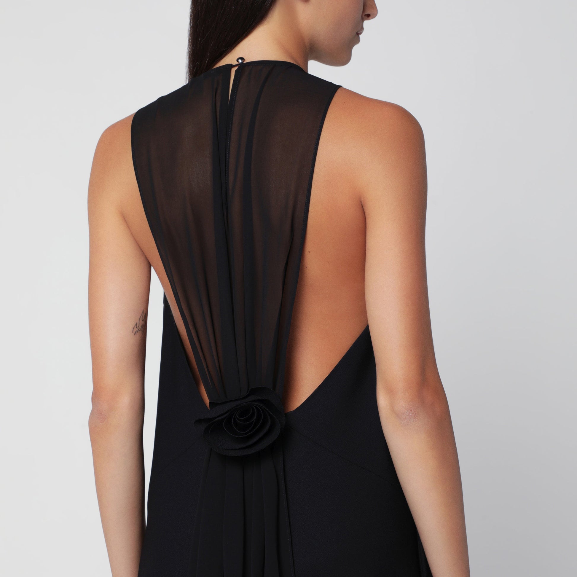 Rotate Black Trapeze Mini Dress In Crepe Women ROTATE