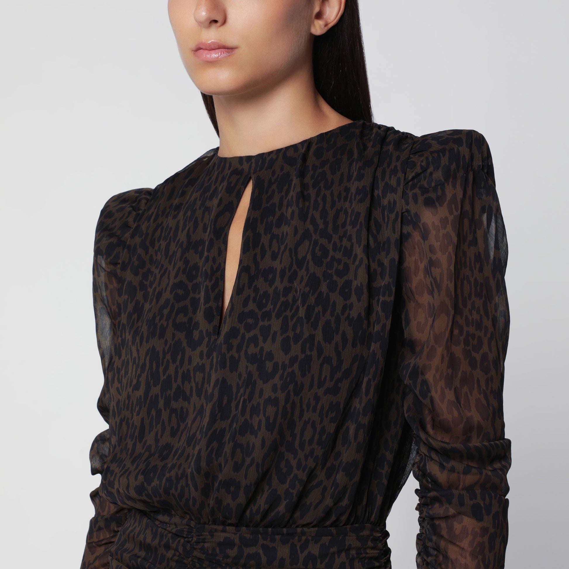 Rotate Floral Ruched Mini Dress Women ROTATE