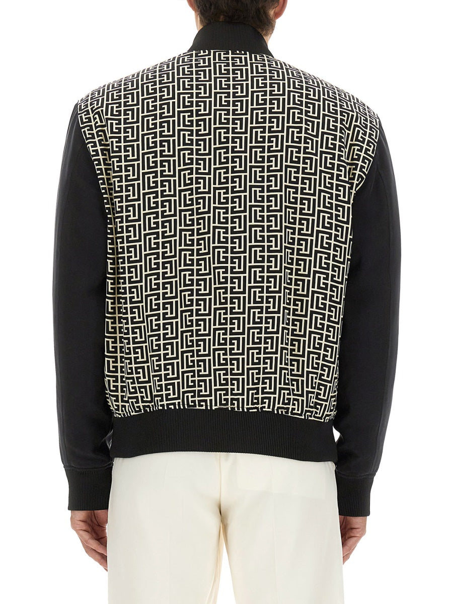 Balmain Men Monogrammed Varsity Jacket With Patches BALMAIN