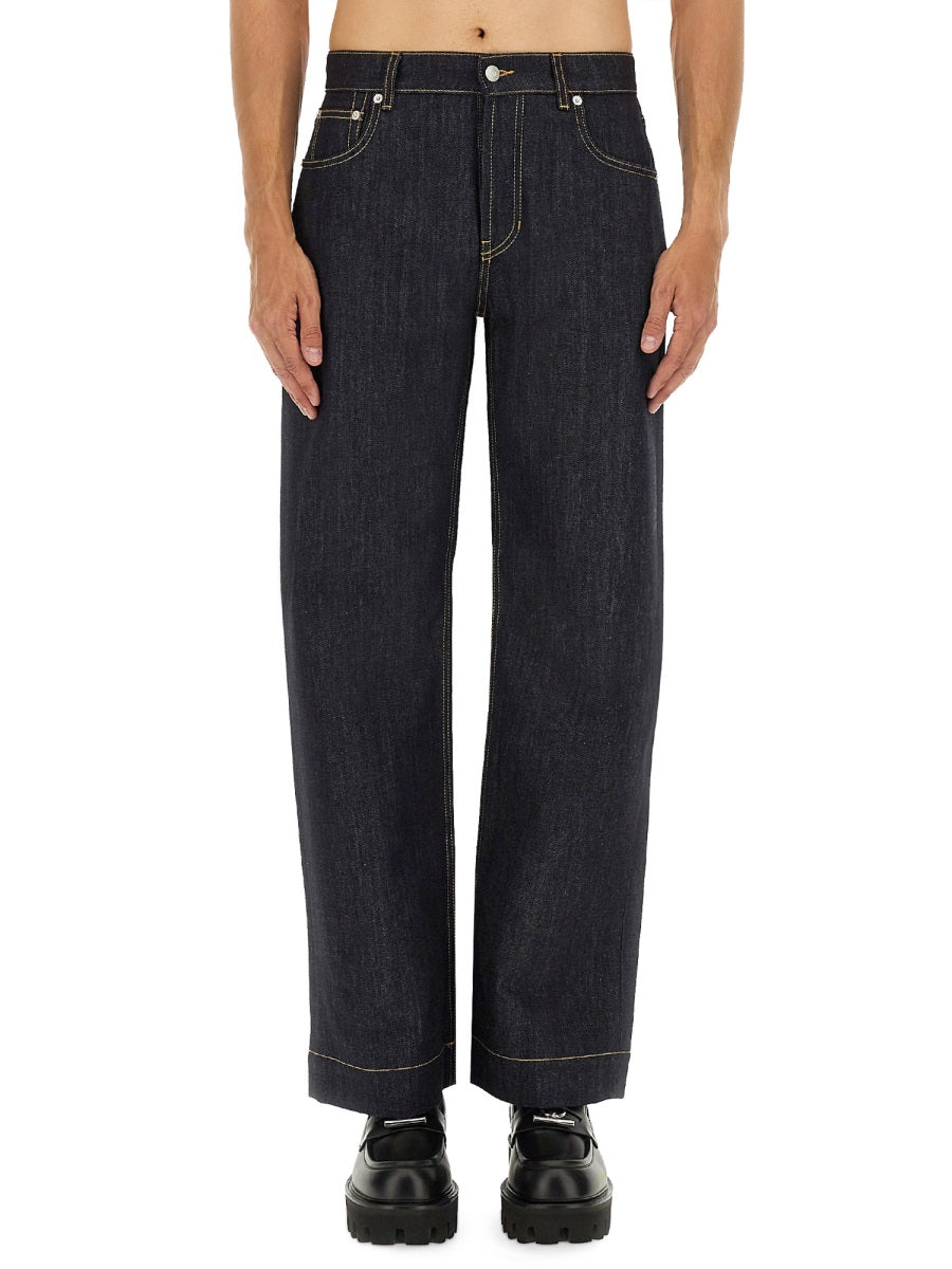 Alexander Mcqueen Men Wide Leg Jeans ALEXANDER MCQUEEN