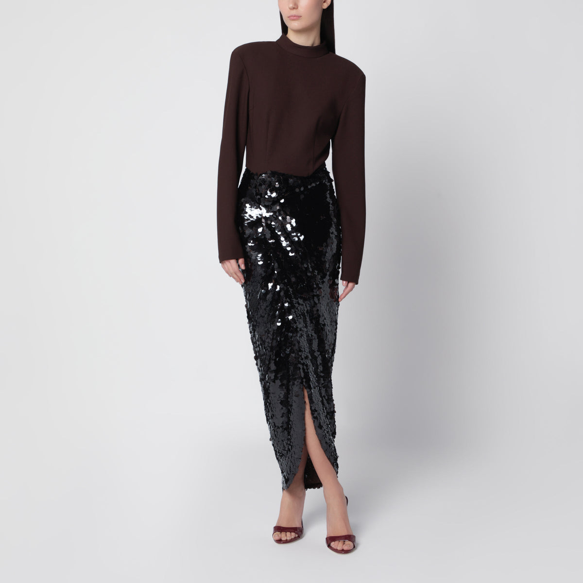 Rotate Mole Midi Dress With Knot In Polyester Women ROTATE