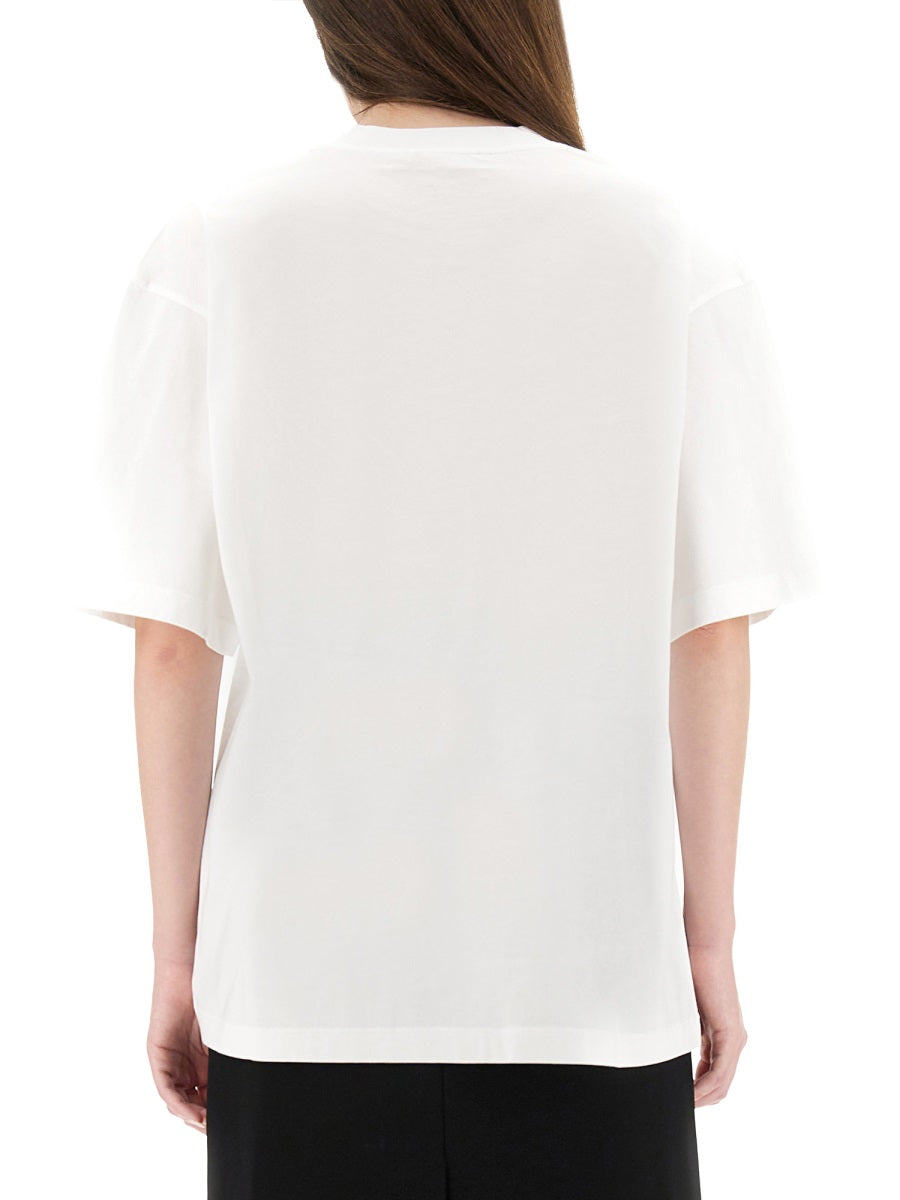 Marni Women White Cotton T-Shirt With Tulip Print MARNI