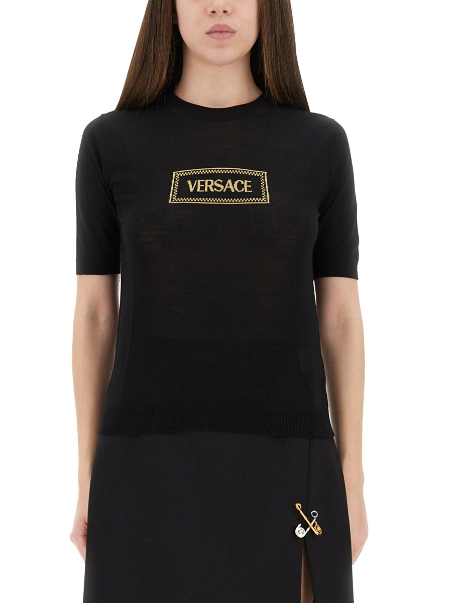 Versace Women Logo Knit T-Shirt VERSACE