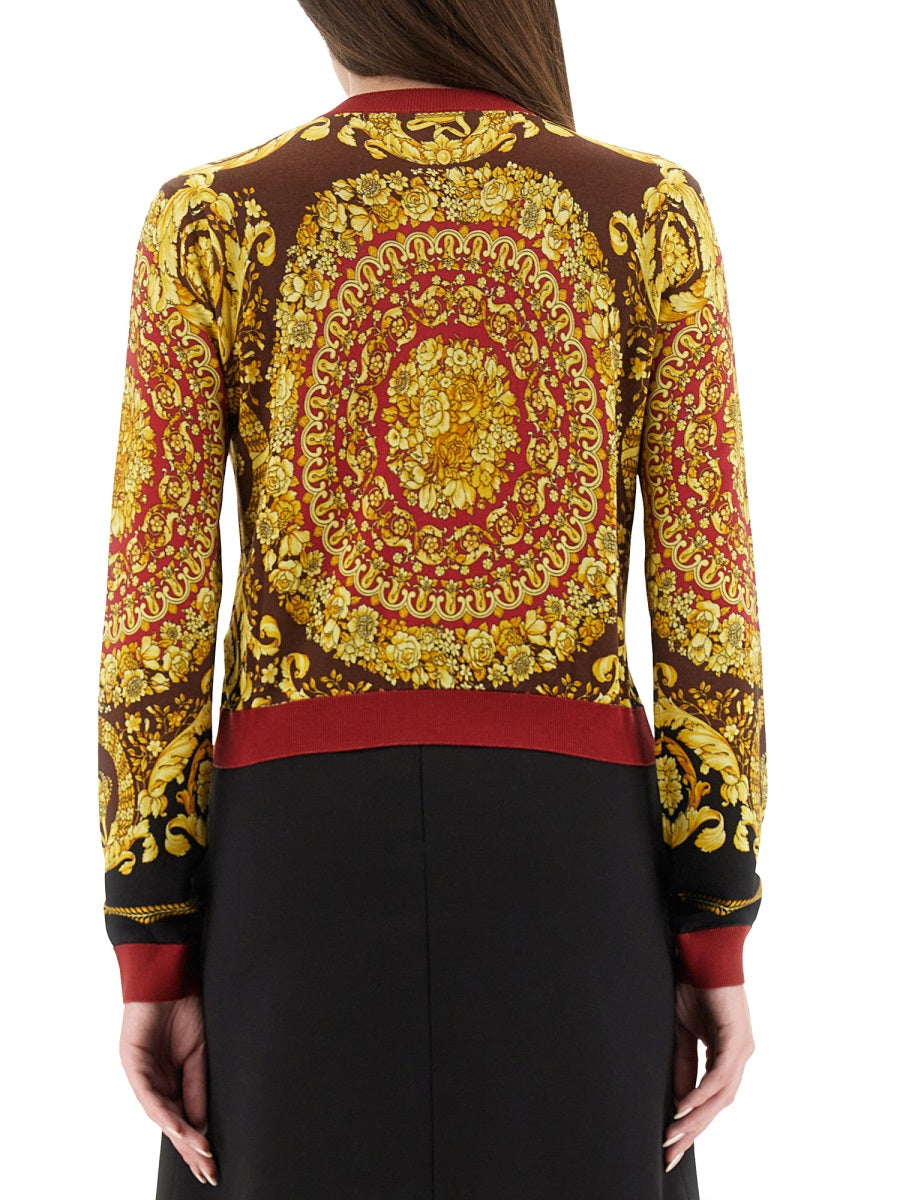 Versace Women Baroque Silk Knit Cardigan VERSACE