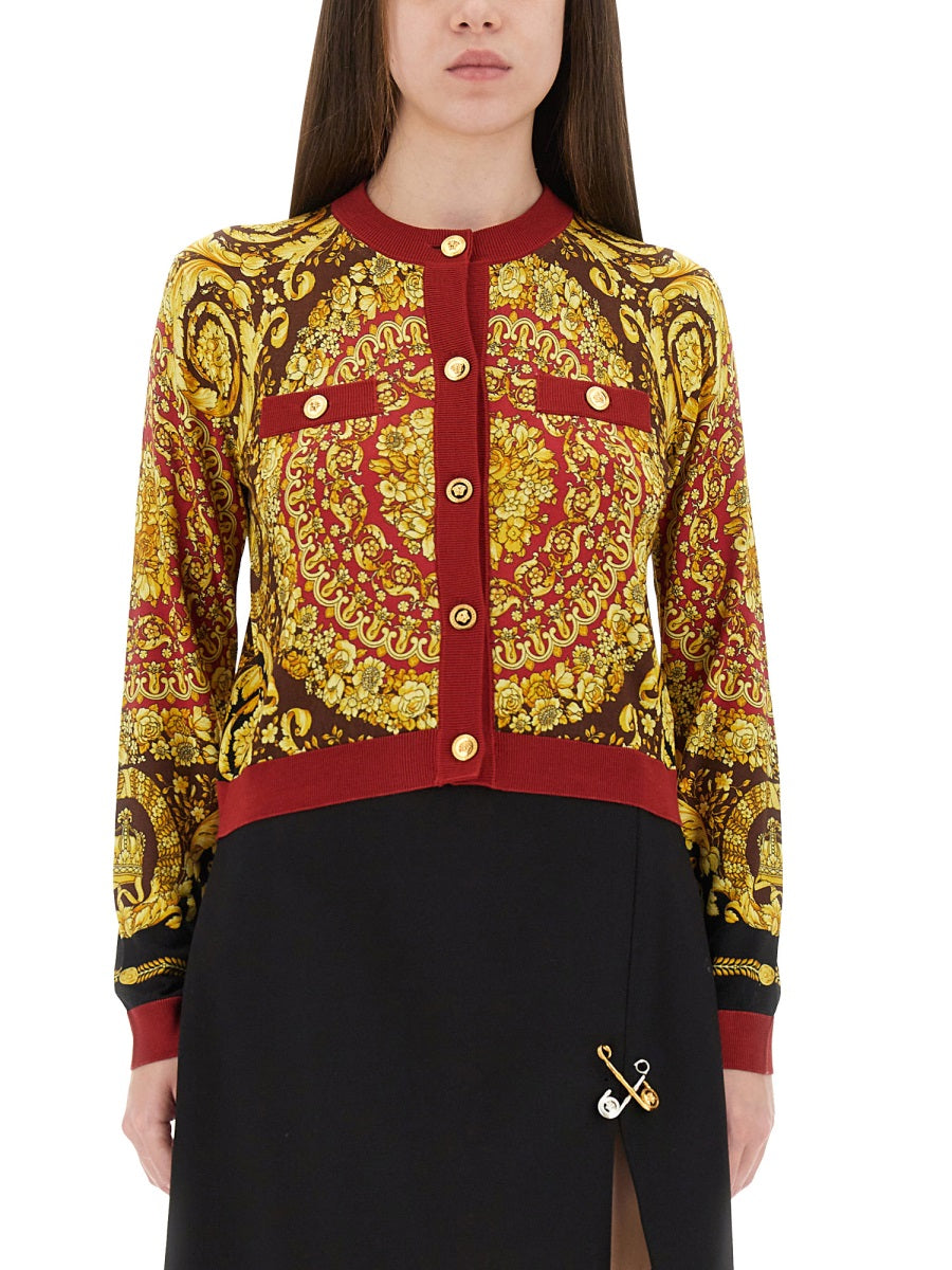 Versace Women Baroque Silk Knit Cardigan VERSACE