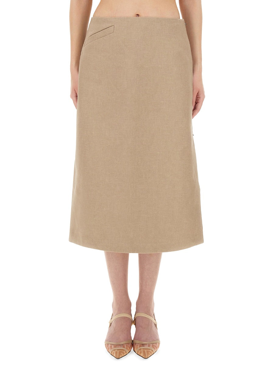 Fendi Women Waxed Linen Skirt FENDI