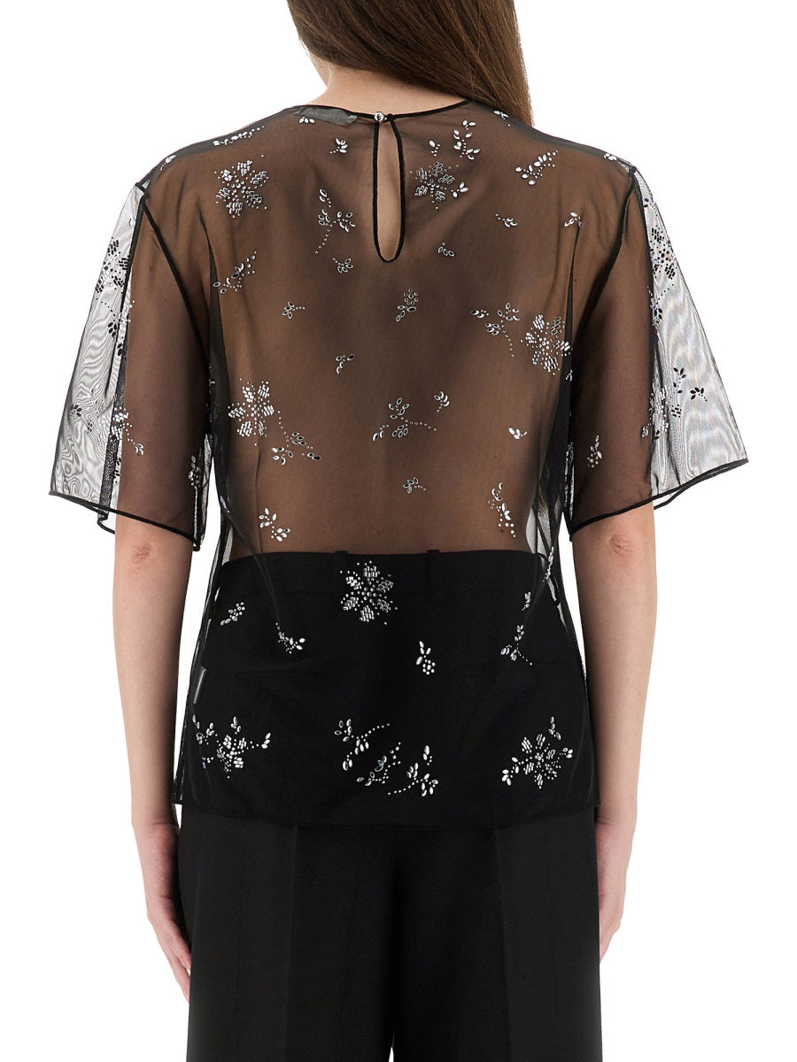 Rabanne Women Transparent Top With Applications PACO RABANNE