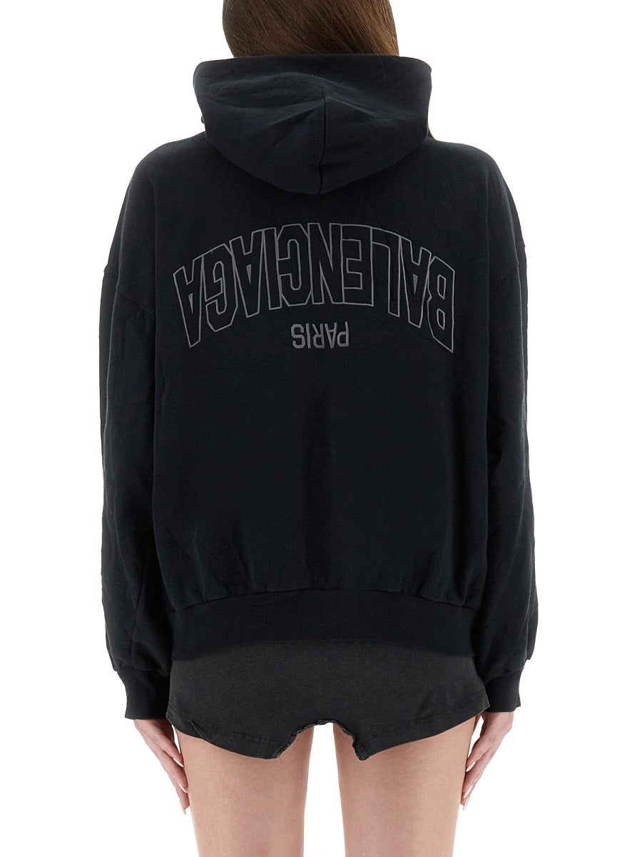 Balenciaga Women "Flipped" Zippered Sweatshirt BALENCIAGA