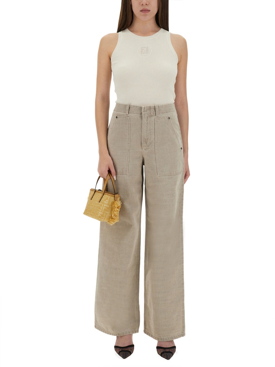 Fendi Women Tank Top With Logo FENDI