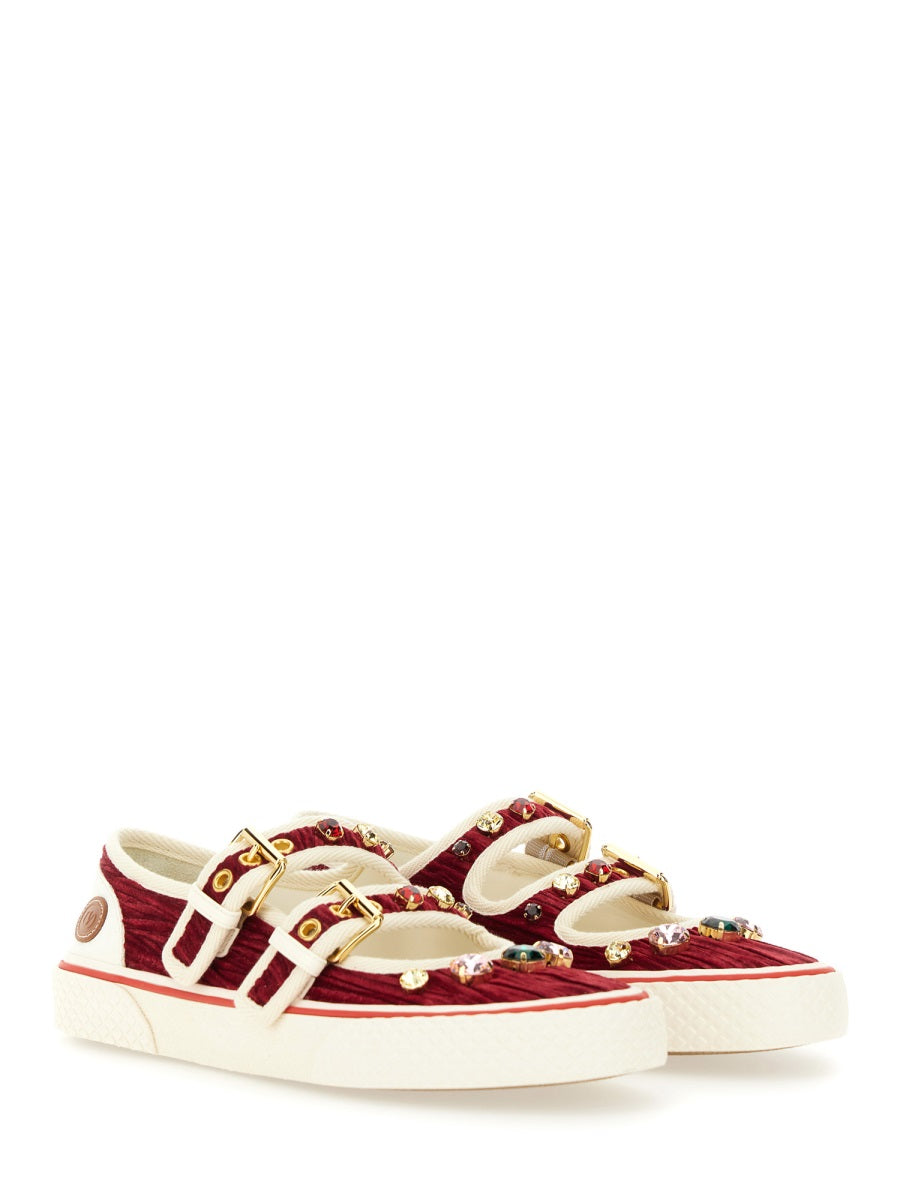 Valentino Garavani Women Velvet "Dollyboard" Ballerina Sneaker VALENTINO GARAVANI