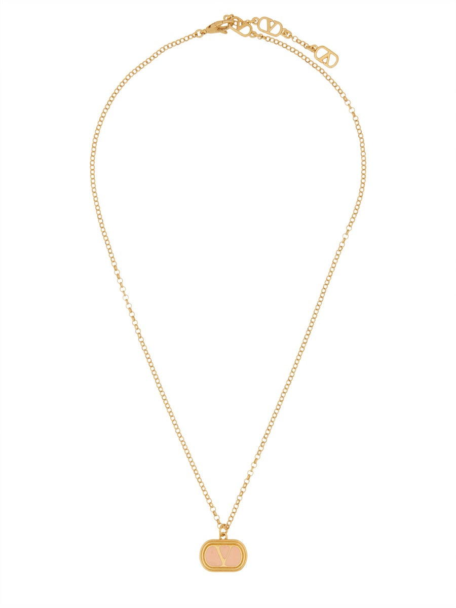 Valentino Garavani Women Brass And Enamel "Ovalette" Necklace VALENTINO GARAVANI