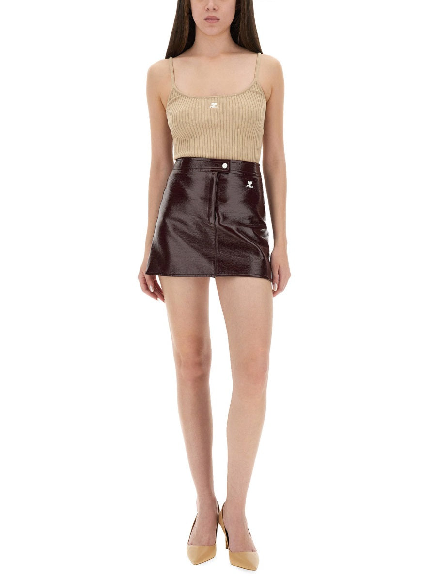 Courreges Women Vinyl Mini Skirt "Reedition"