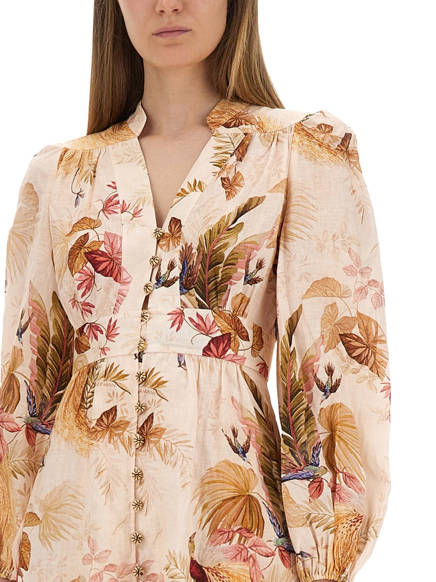 Zimmermann Women "Ascension Plunge" Midi Dress ZIMMERMANN