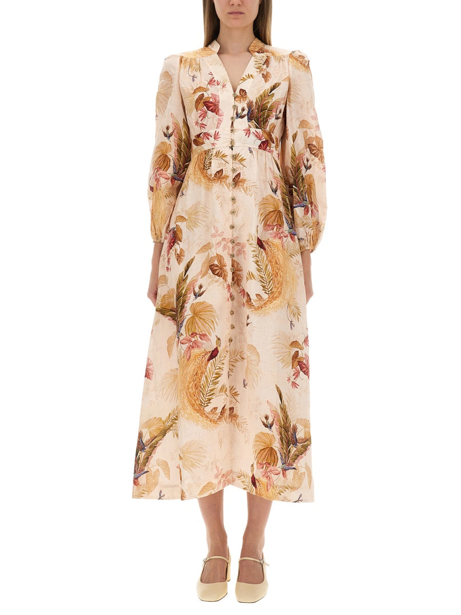 Zimmermann Women "Ascension Plunge" Midi Dress ZIMMERMANN