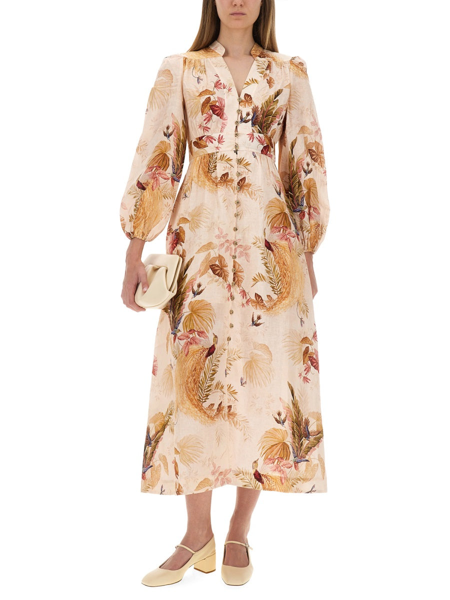 Zimmermann Women "Ascension Plunge" Midi Dress ZIMMERMANN