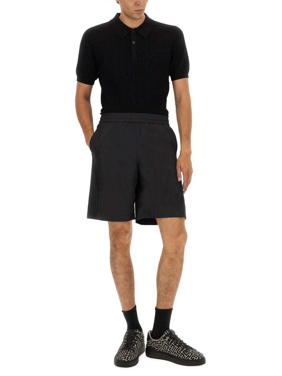 Balmain Men Knitted Polo. BALMAIN
