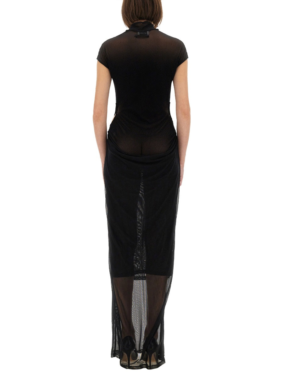 Jean Paul Gaultier Women Mesh Dress With Flocked Logo JEAN PAUL GAULTIER