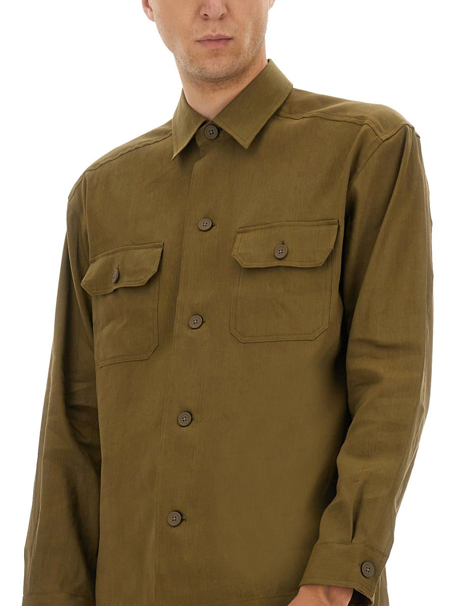Boss Men Stretch Linen And Viscose Shirt BOSS