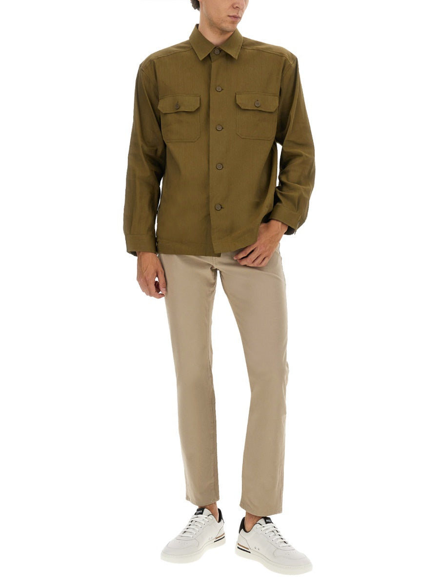 Boss Men Stretch Linen And Viscose Shirt BOSS