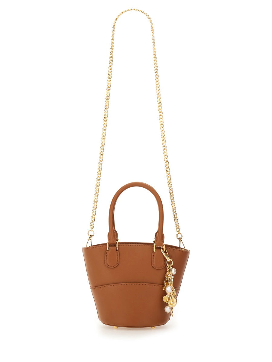 Self-Portrait Women Leather Tote Bag With Charm SELF-PORTRAIT