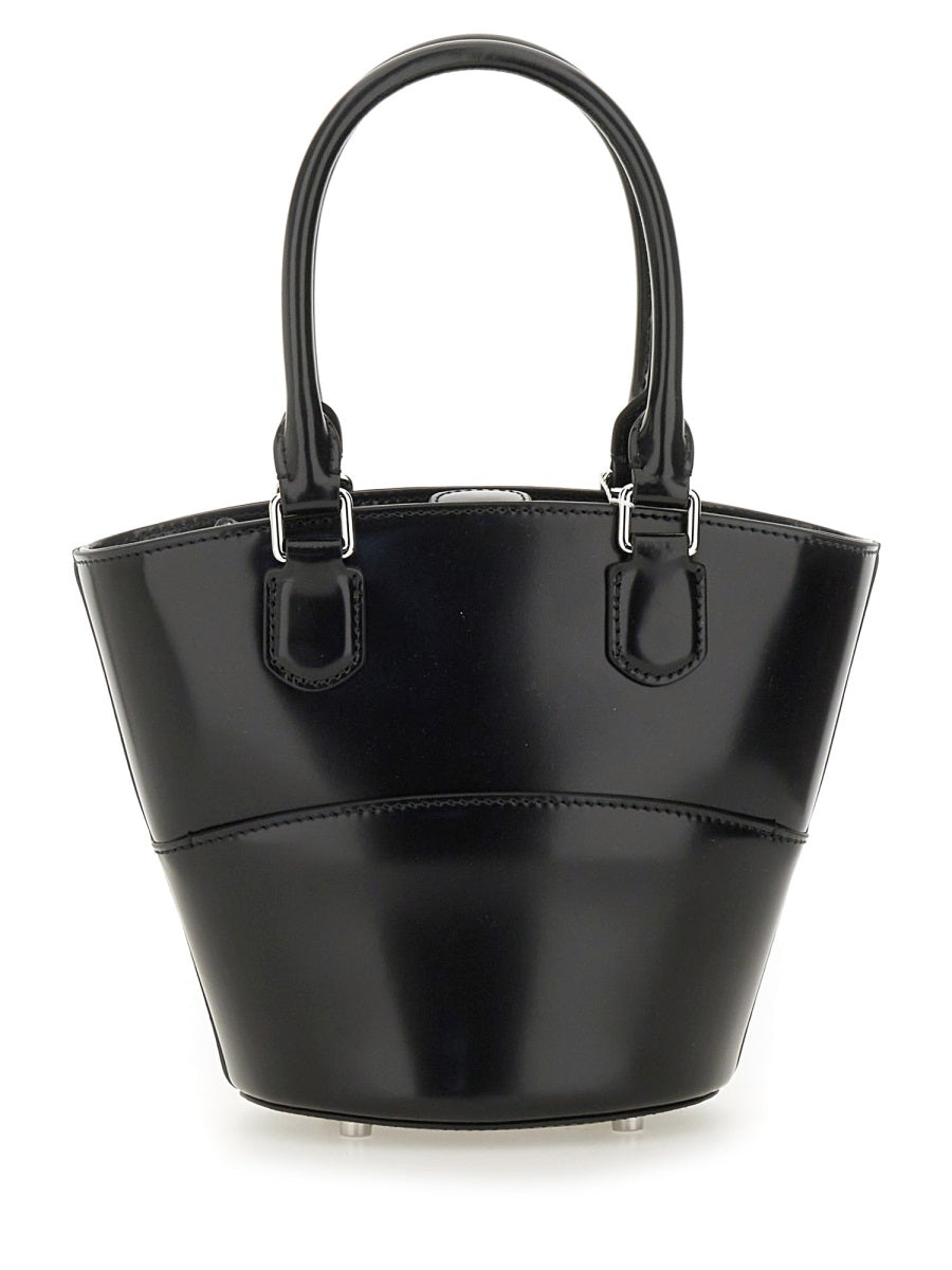 Self-Portrait Women Leather Tote Bag With Charm SELF-PORTRAIT