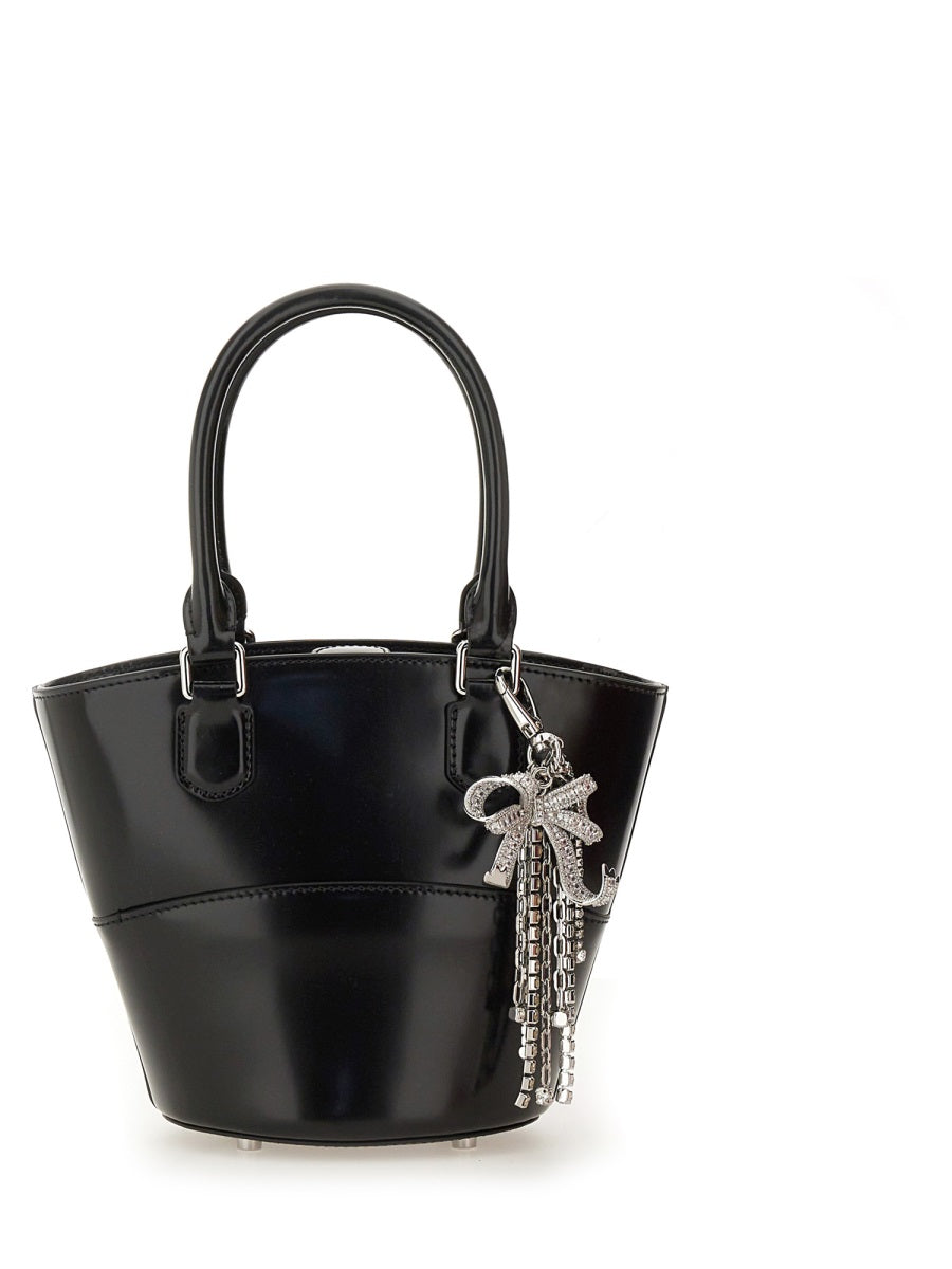 Self-Portrait Women Leather Tote Bag With Charm SELF-PORTRAIT