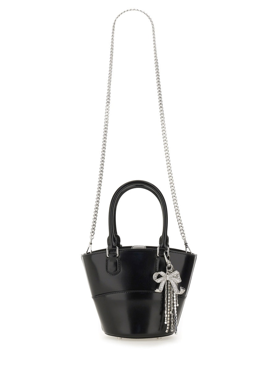 Self-Portrait Women Leather Tote Bag With Charm SELF-PORTRAIT